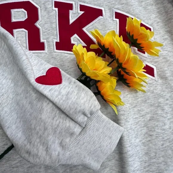 PARKE Valentine's Day Hoodie Grey Casual Preppy Style 🤍❤ - Picture 5 of 9